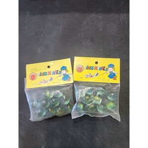 VTG 1970s Glass Marbles in Original Bags Color Swirl Shooters CHINA Made, 2 Bags
